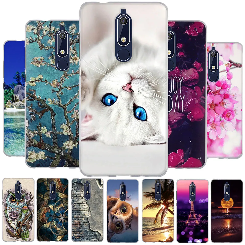 Мягкий чехол из ТПУ для Nokia 5 1 силиконовый телефона nokia с 3D рисунком Nokia5.1 защитный