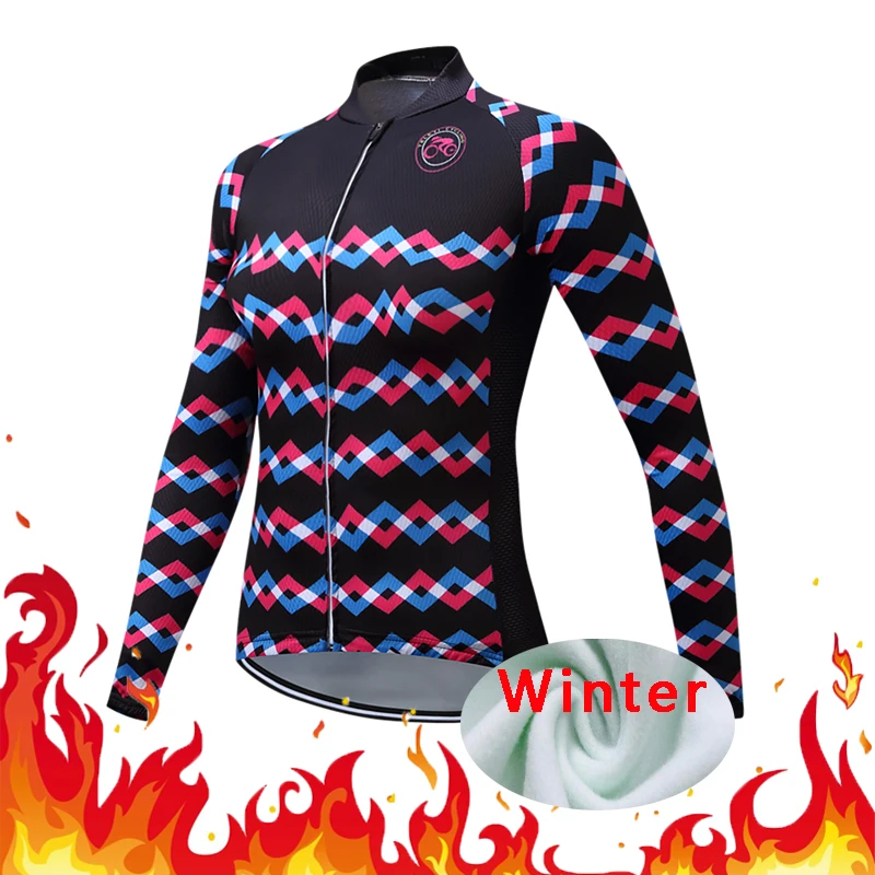 Зимняя женская утепленная флисовая рубашка для шоссейного велосипеда одежда