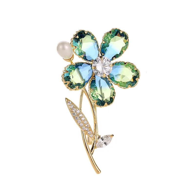 Элегантные Красочные турмалиновые Броши для женщин Романтический цветок