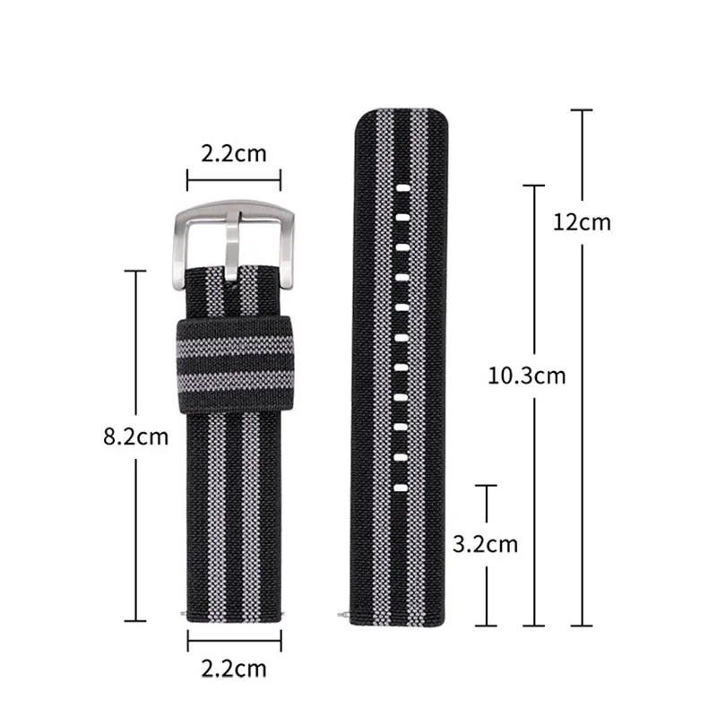 

20mm 22mm Nylon Canvas Strap for Samsung Huawei 46MM 42MM Active Gear S3 frontier Smart Sport Watch Bracelet