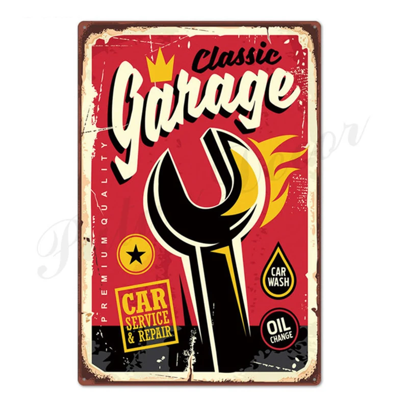 

My garage,my tools,my rules. retro tin sign vintage metal plate painting wall decoration for oils and gas station