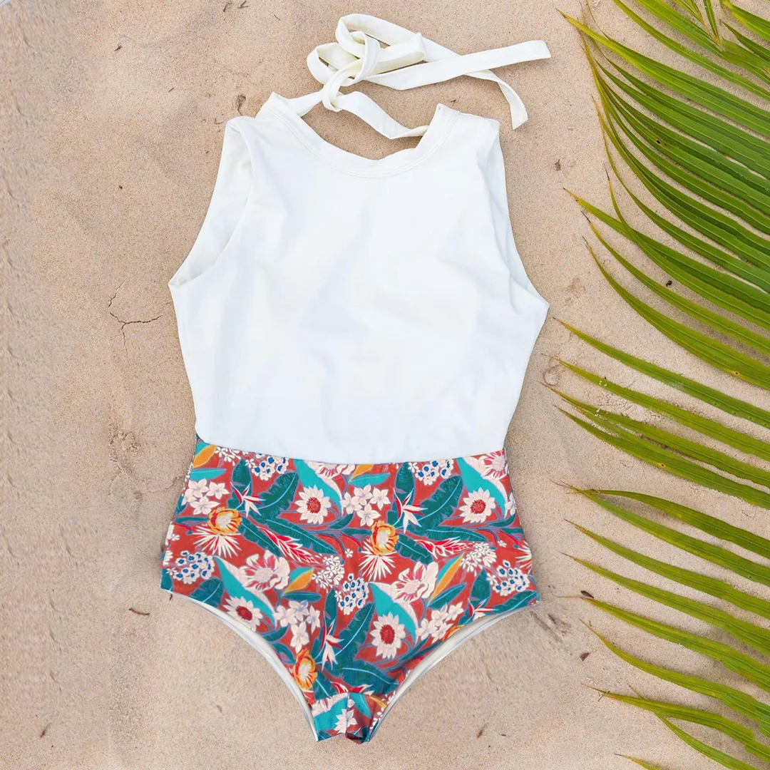 Слитный купальник с открытой спиной 2022 сексуальный принтом женский купальный