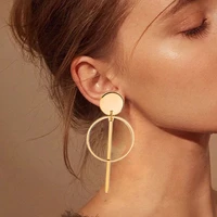 earrings simple fashion 2022 trend round gold long geometry for women tassel jewelry drop cross boho gift wholesale earring