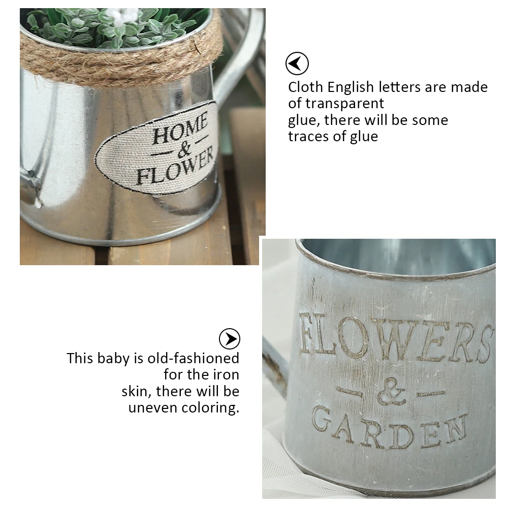 Винтажный Металлический горшок для цветов ручной работы полива Декор дома