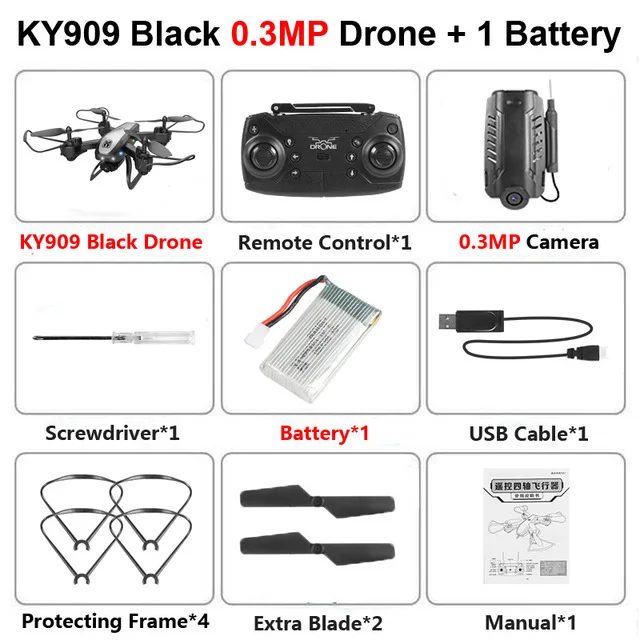 Red 30W Camera KY909 RC WiFi Дрон с 4K широкоугольной WiFi HD камерой оптический поток RC складной мини Квадрокоптер Вертолет VS LF606 E58 M69 F11 - Цвет: Red 30W Camera