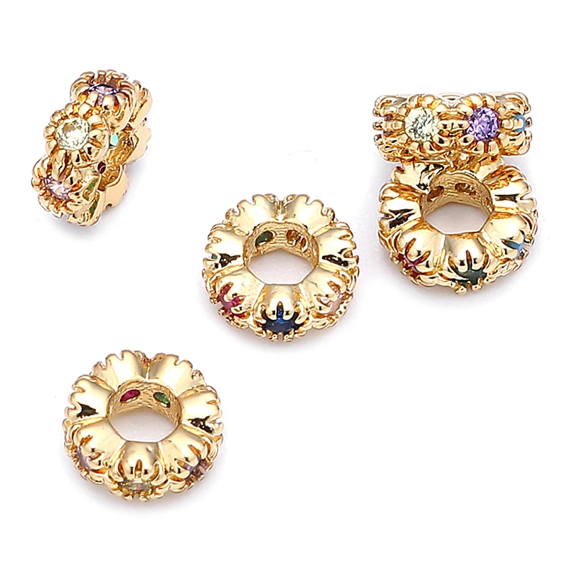 Atreus 5 шт./лот 6 мм Красочные Хрустальные мини бусины из циркона медные круглые с