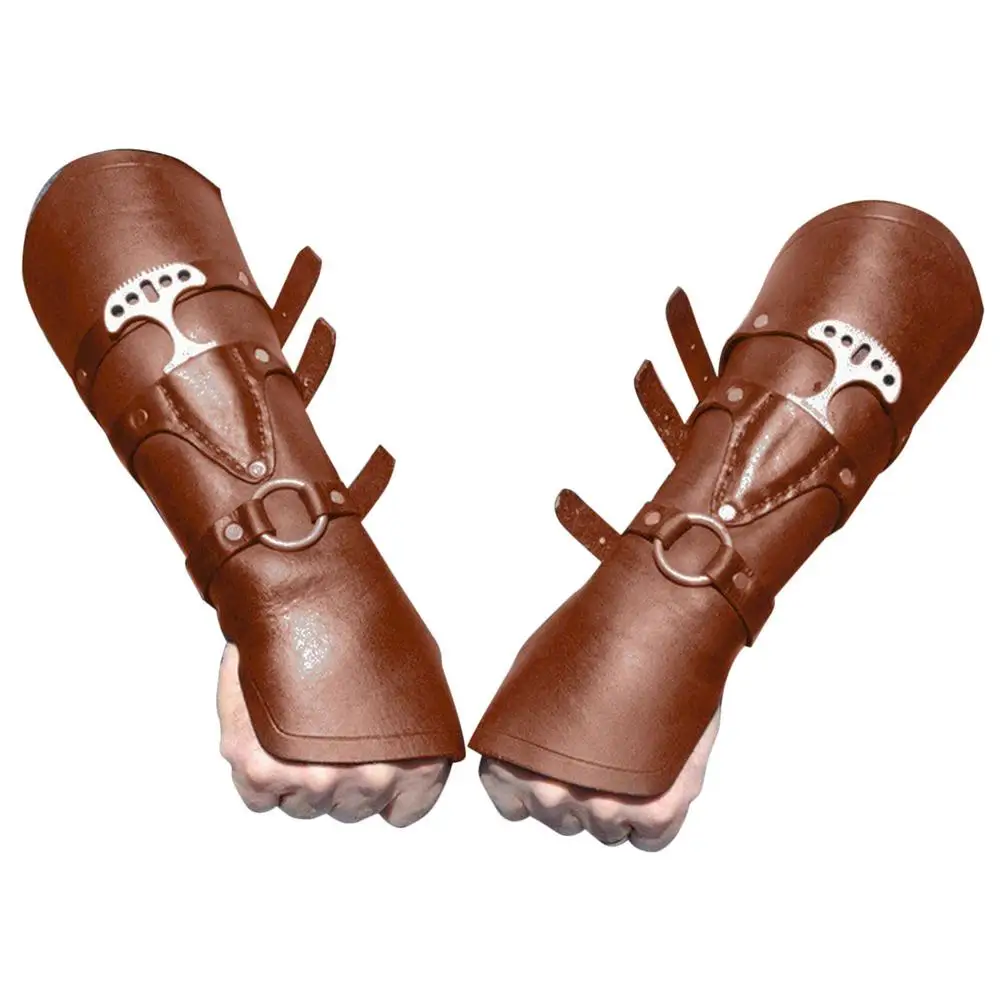 

Retro Leather Arm Guard Bracer Medieval Steampunk Men's Arm Guards Adjustable Tightness Arm Guard for Various Ocns Cosp