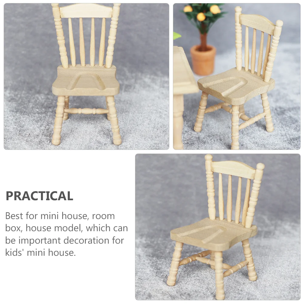 Миниатюрный деревянный Мини-стул деревянная мебель для дома |