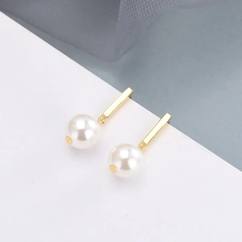 Серьги-капельки женские из серебра 925 пробы с жемчугом