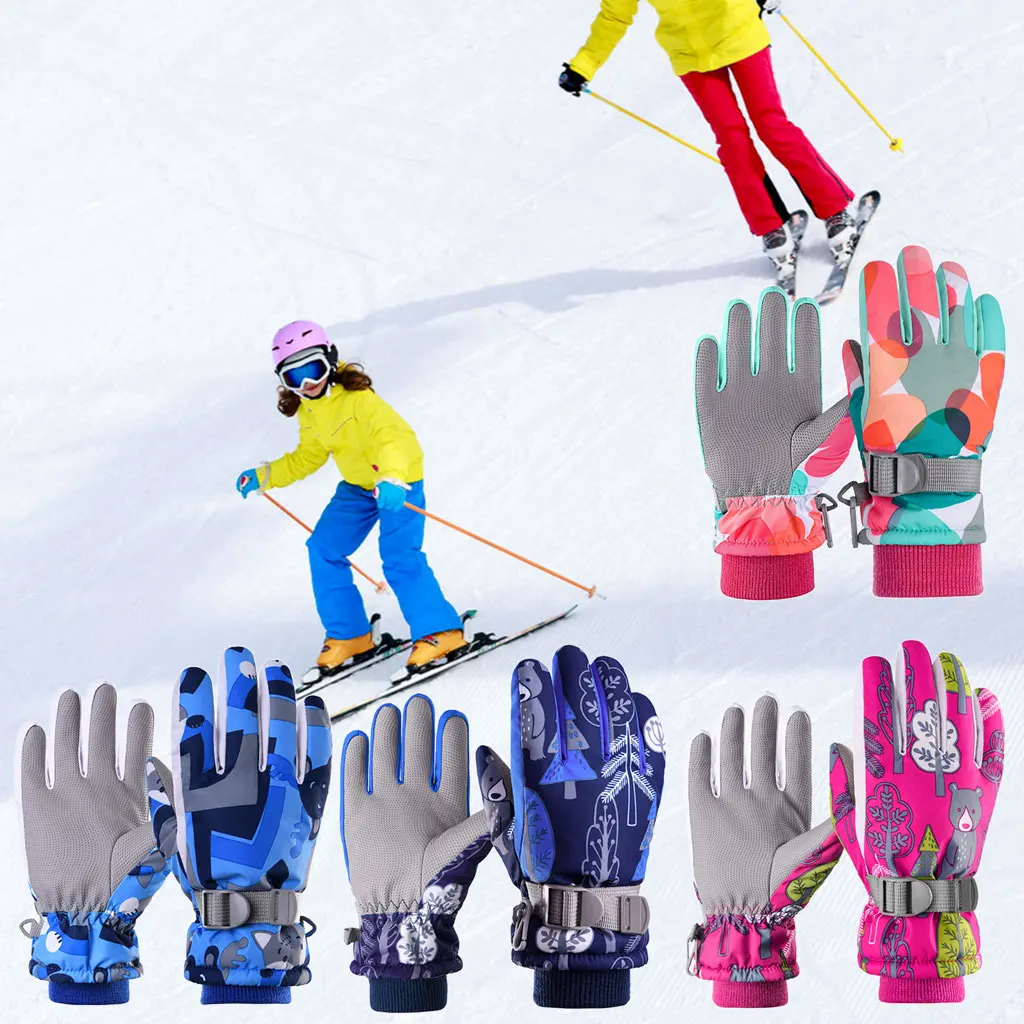 

High Quality Professional Kids Ski Gloves Winter Warm Snowboard Gloves Children Motorcycle Riding Waterproof Snow Gloves
