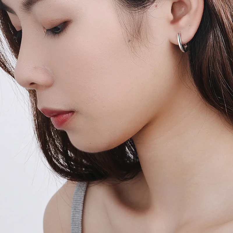 Женские серьги-кольца MEETSOFT из стерлингового серебра с защитой от аллергии модный