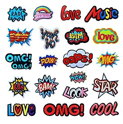 20 шт POW! По нижнему краю высший класс! BAM! Любовь! OMG! Ой! Звезда! Забавные