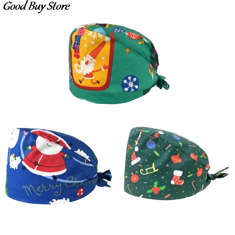 

Шапка с рождественским 3D-принтом Налобная повязка врач-Медсестра шапка s Регулируемая Рабочая шапка для зоомагазина салон здравоохранения ...