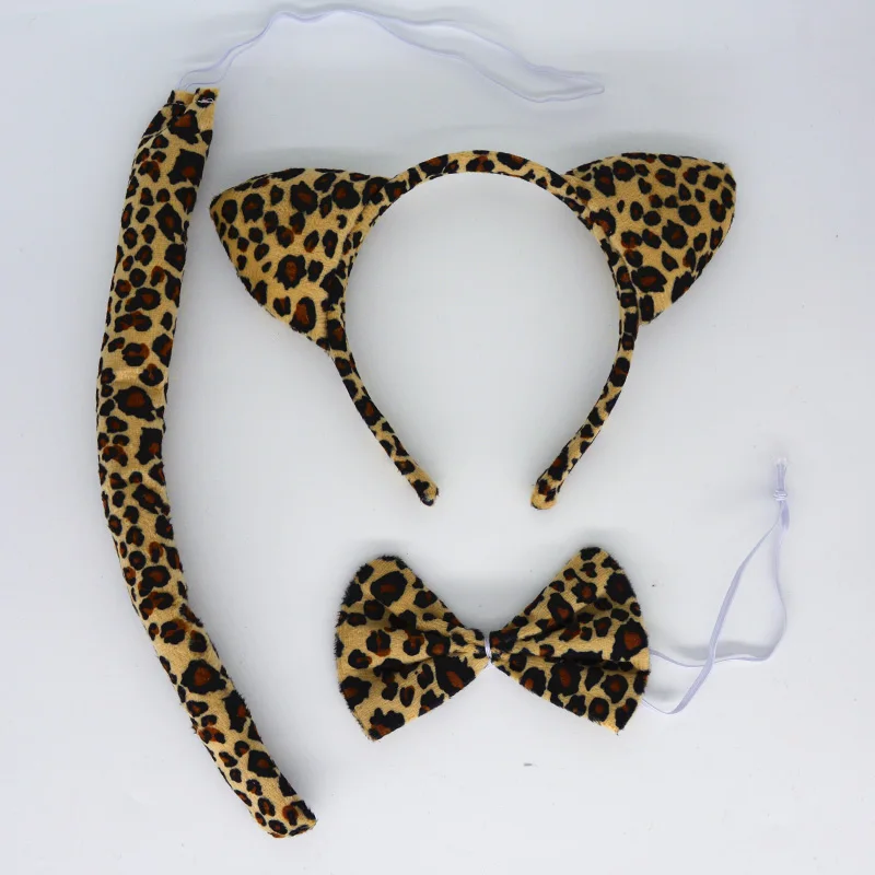 Животное с лисьими ушками повязка галстук бабочку Хвост Желтый головной убор