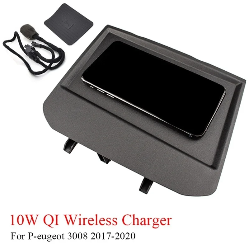 

Car Wireless Charger 10W Phone Charging Pad Armrest Phone Holder for Peugeot 3008 -2020