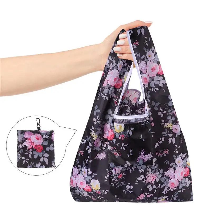 

1 Set of 2 Pcs Polyester Shopping Bag Foldable Environmental Protection Pouch