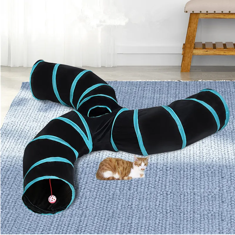 S-тип 3 отверстия складной туннель для кошек Pet Tube складная игрушка игр в помещении