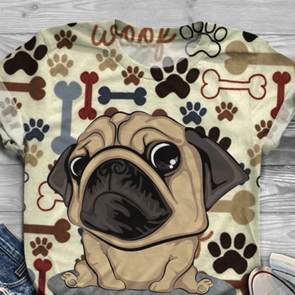 

CHAMSGEND Summer T Shirt 2020 Tops Plus Size Casual Women Short Sleeve Cow Animal Print O-Neck Women T-Shirt Camiseta Mujer F615