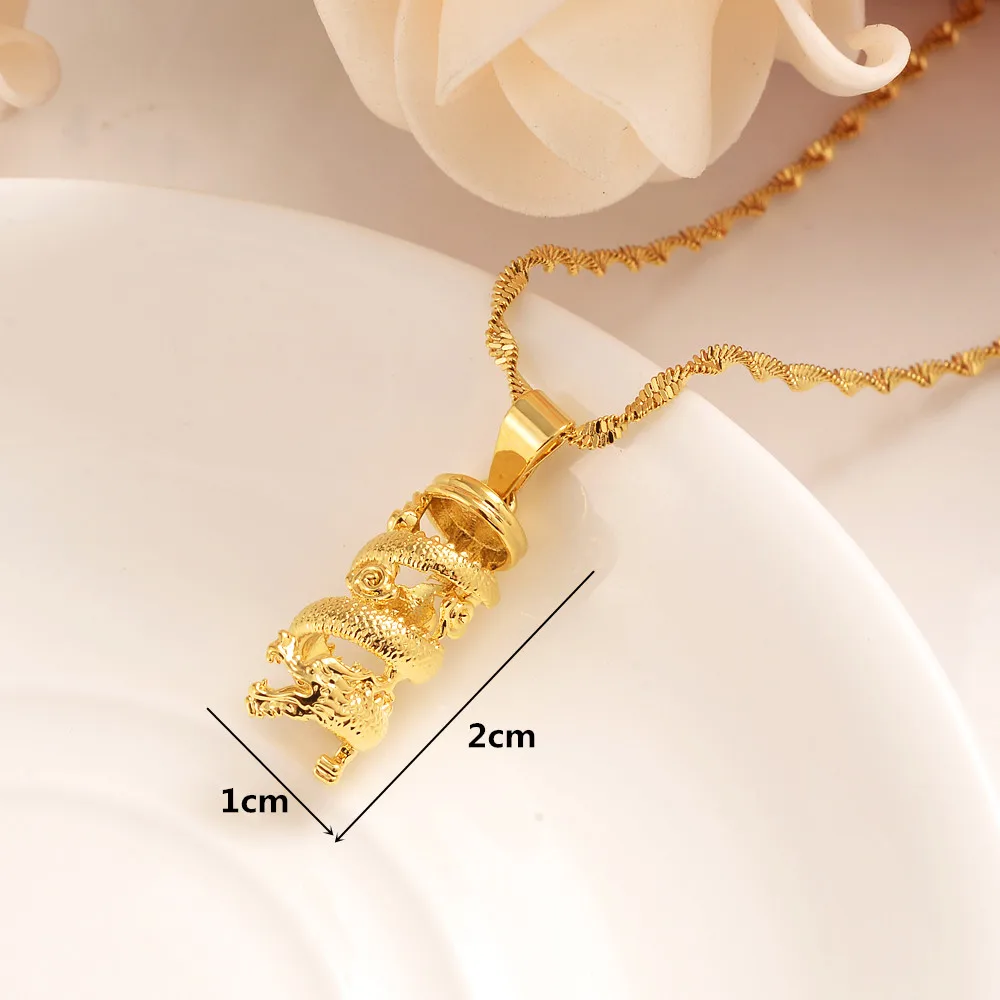

Gold Classic Auspicious Dragon Pendant Necklace For Women Men Gold Color Jewelry Mascot Ornaments Lucky Gifts Bijoux Femme