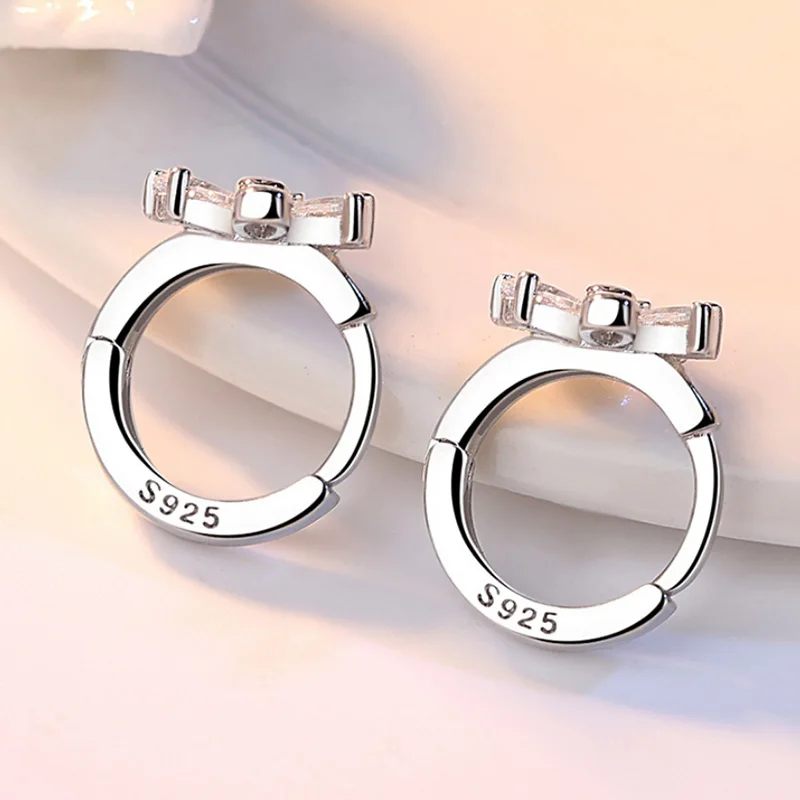 

2021 New Christmas Snow Chrysanthemum Crystal Earrings Women's Silver Color Piercing Earrings Navidad Christmas Ornaments Gift