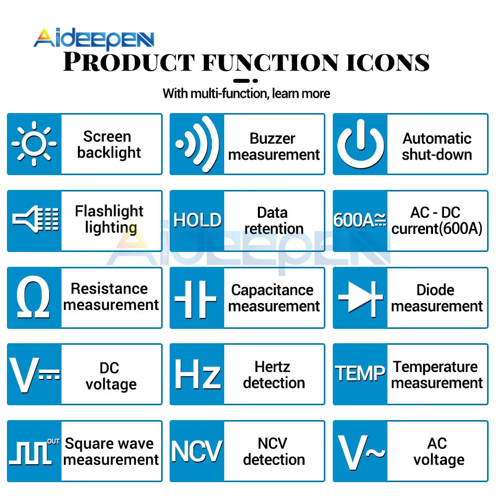Цифровой мультиметр-зажим ST209 6000 отсчетов True RMS ампер постоянного/переменного