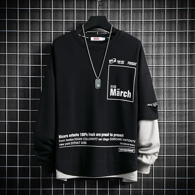 Мужские топы в стиле хип-хоп уличная одежда крутая Черная Толстовка рок мужской