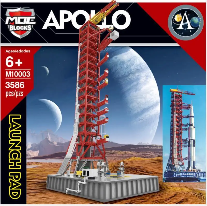 

IN STOCK 3586PCS Apollo Saturn V Launch Umbilical Tower Space Shuttle Expedition Sets Building Blocks City Toy