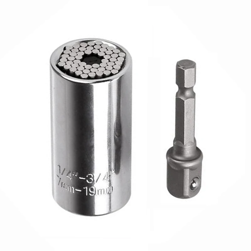 7-19mm llave de tubo Universal manguito de par conjunto hembra de manga de trinquete llave taladro agarre casquillo Kit de herramientas de mano
