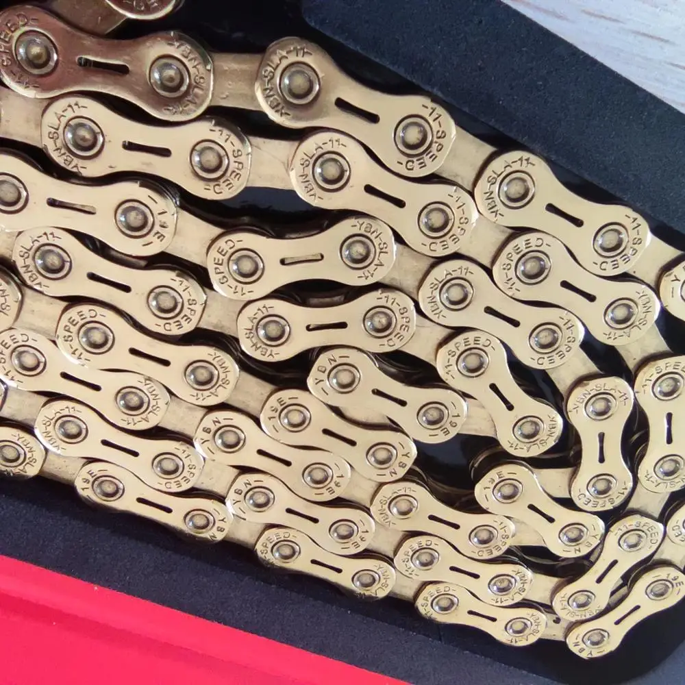 

Free Shipping YBN KMC X12L X10 X10sl X9sl X11sl Bicycle Chain 9 10 11s Gold Mountain Road Bike Sram SHIMANO 116 Length