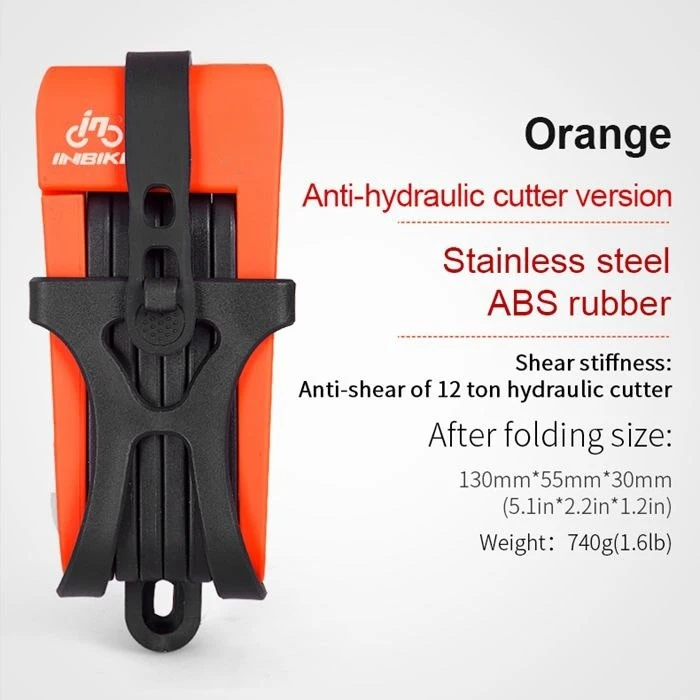 Updated Orange Складной велосипедный замок Анти-сдвиг 12 тонн гидравлический резак Противоугонный мотоциклетный замок candado Электрический велосипед часть цепи Замок - Цвет: Updated Orange