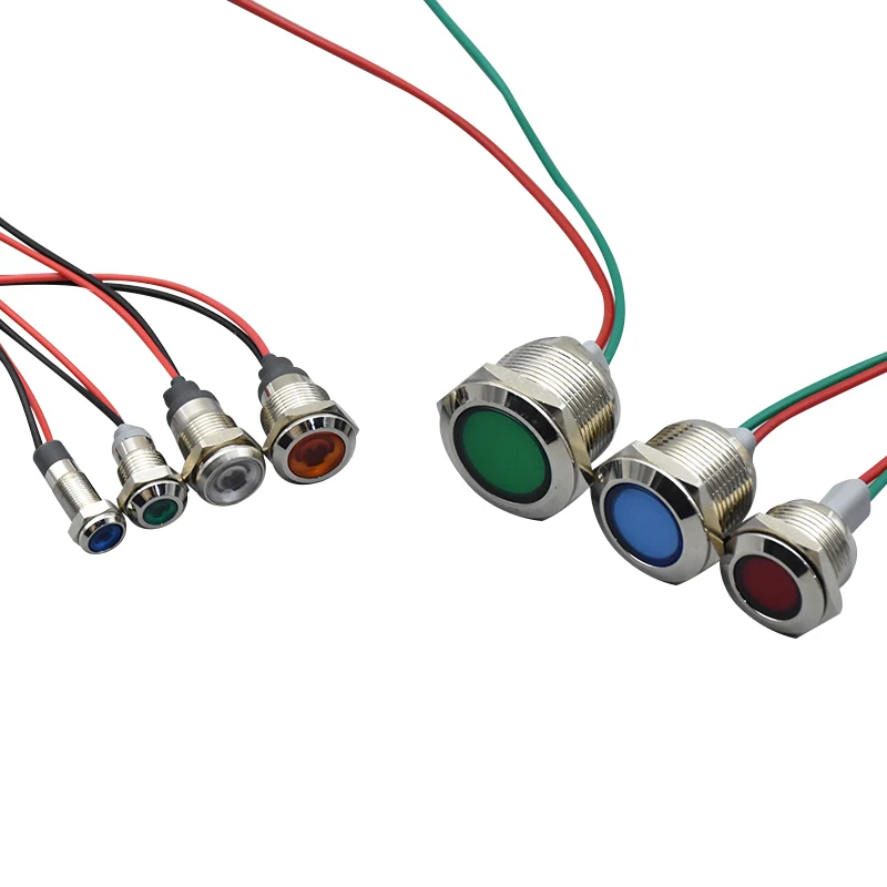 Водонепроницаемый металлический светодиодный индикатор 1 шт. 6 мм 8 10 12 16 3 в 5 В 24 110