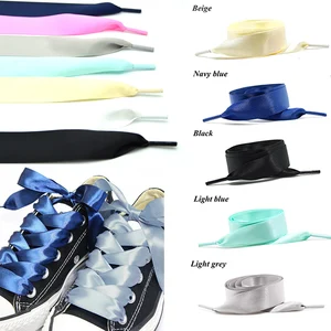 Imported 1 Pair 80/100/120/140/160cm Silk Shoelace Double-sided Flat Silk Ribbon Satin Lace Casual Sneaker Sp