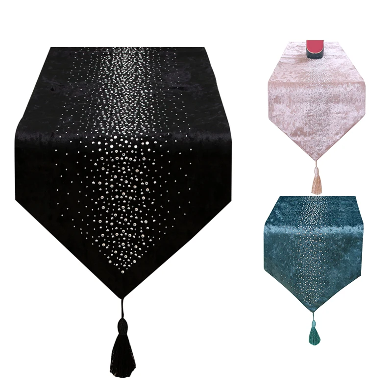 

High-End Tablecloth Flag Shoes Cabinet Cover Cloth European Velvet Bed Runner Simple Color Table Cloth