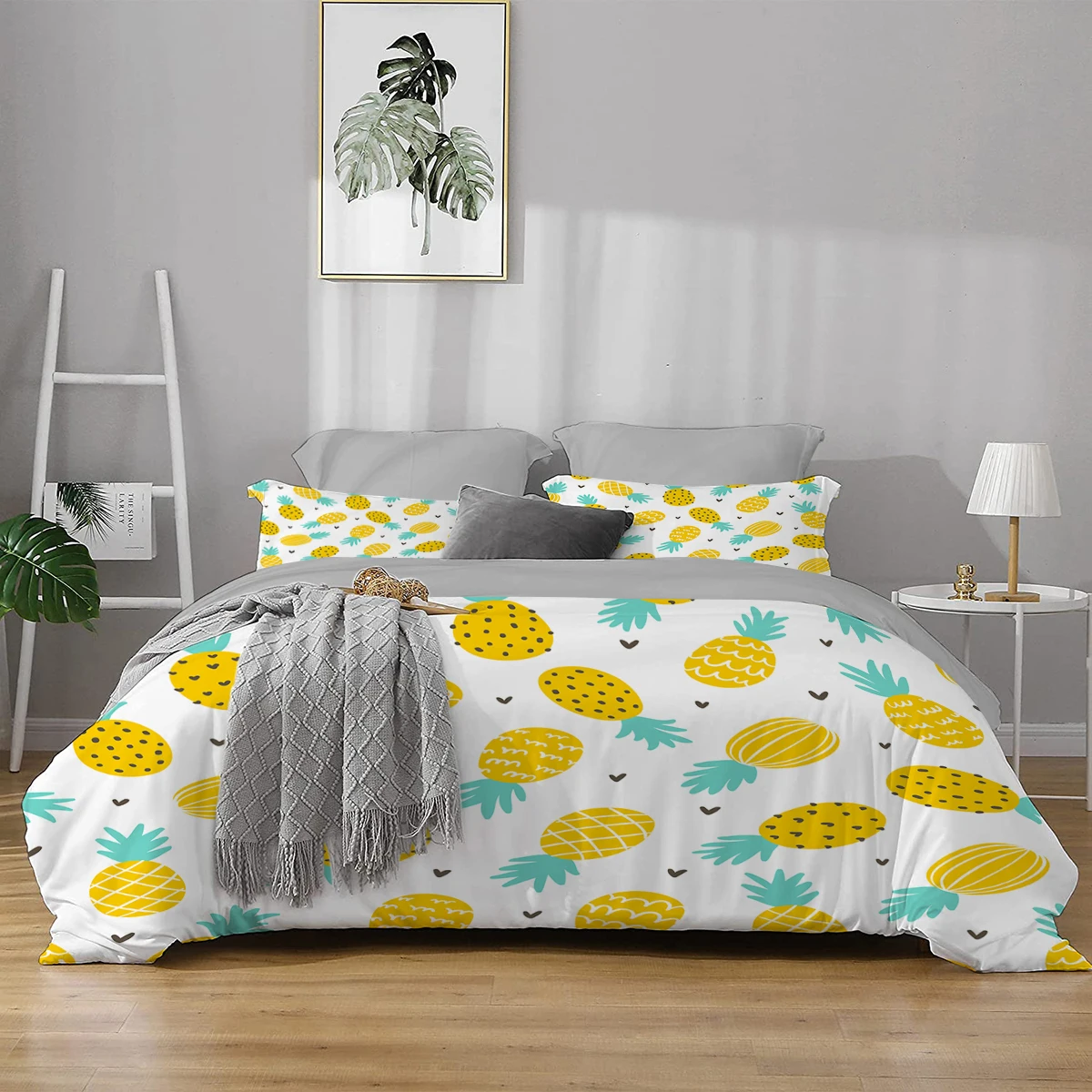 

ZEIMON Cute Fruit Pineapple Pattern 3D Bedding Set Twin Queen King Size Comforter/Duvet Cover Pillowcase Home Textiles