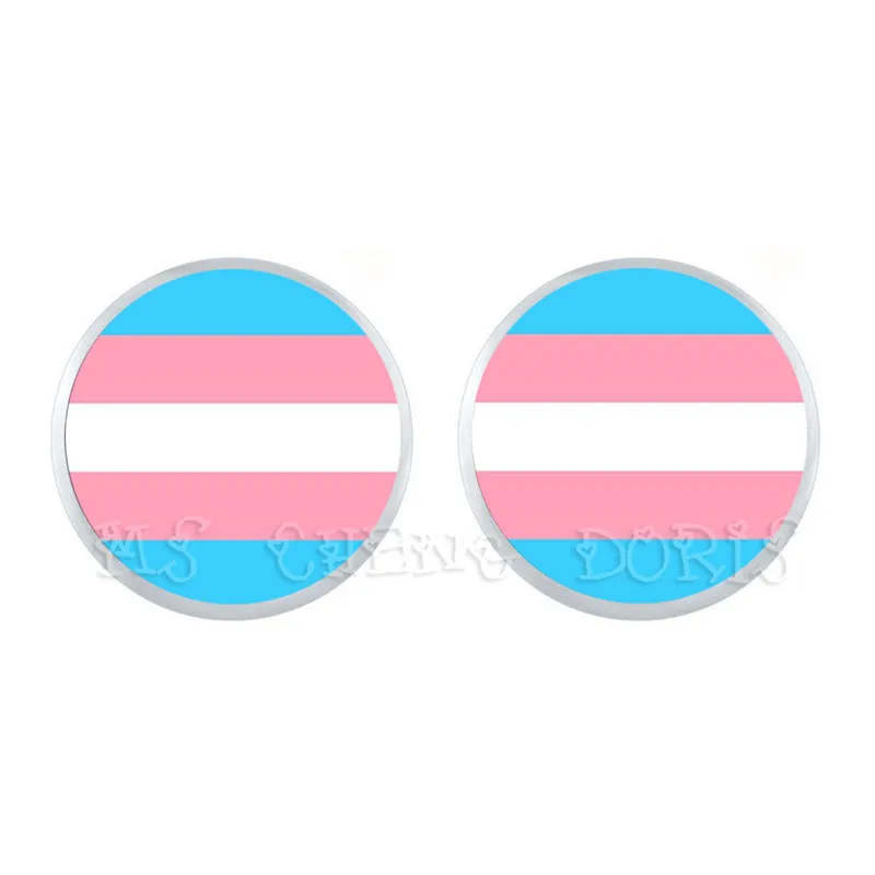 Радужный Флаг ЛГБТ серьги Bi гордость 12 мм стеклянный купол гвоздики гей Прайд