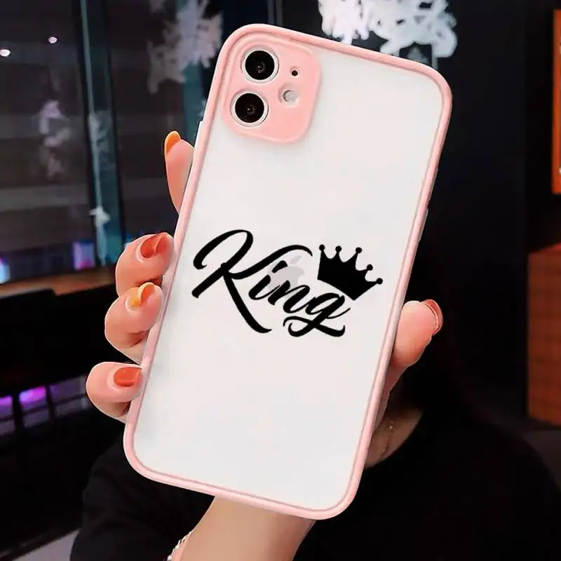 

luxury Crown Princess king Phone Cases Matte Transparent for iPhone 7 8 11 12 s mini pro X XS XR MAX Plus cover funda