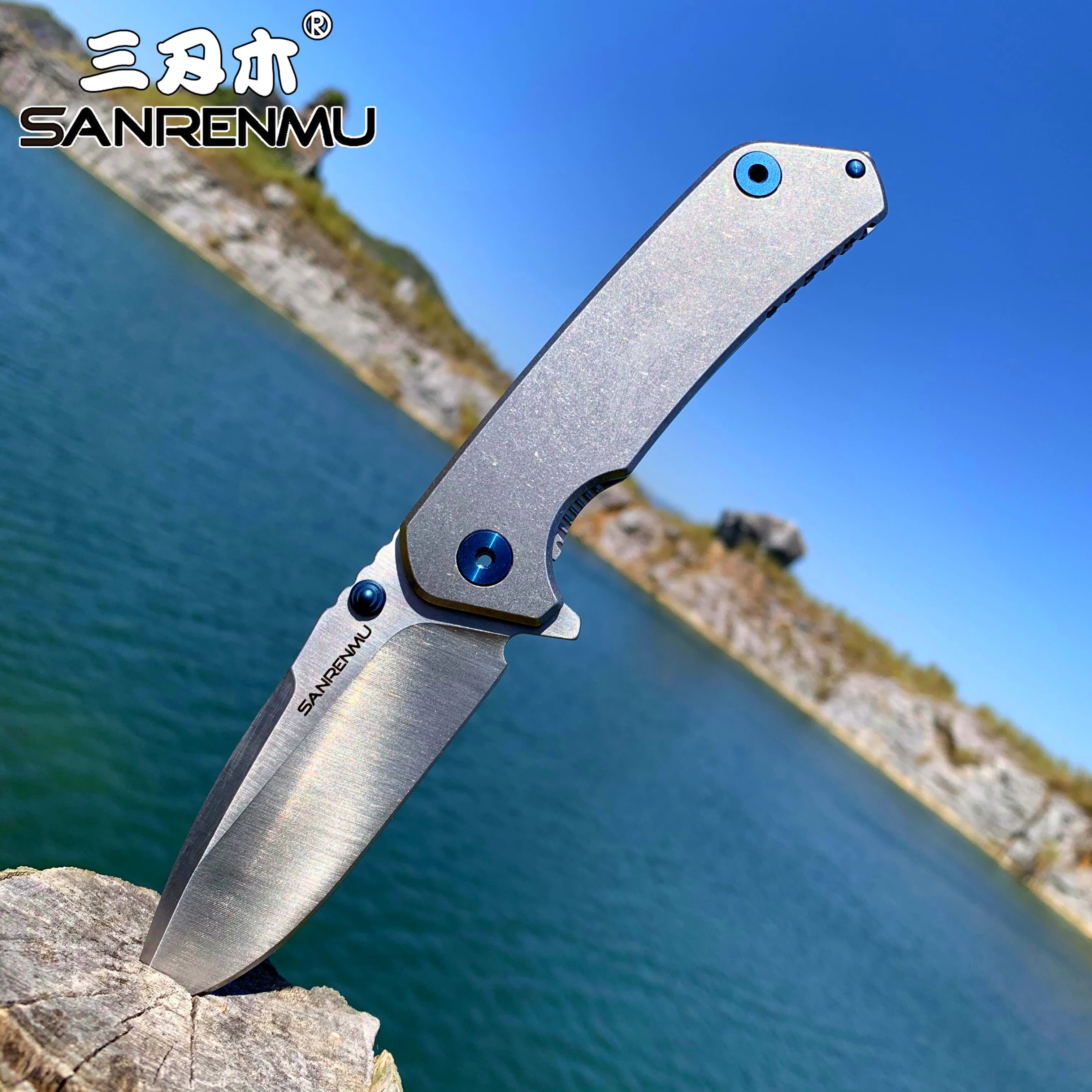 Клинок SANRENMU SRM 9008 12C27 с шарикоподшипником и флиппером для выживания на природе