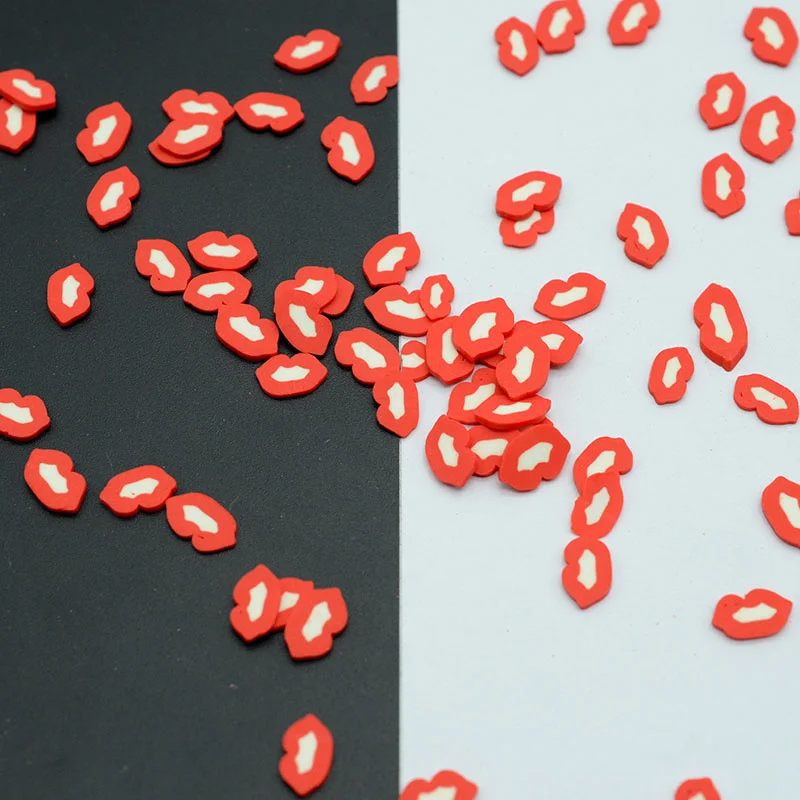 100 г/лот Губы Поцелуй Полимерная глина окрашивание прекрасные конфетти для