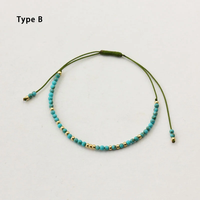 Женский этнический браслет из бирюзы и бусин ракушек жемчуга натурального камня