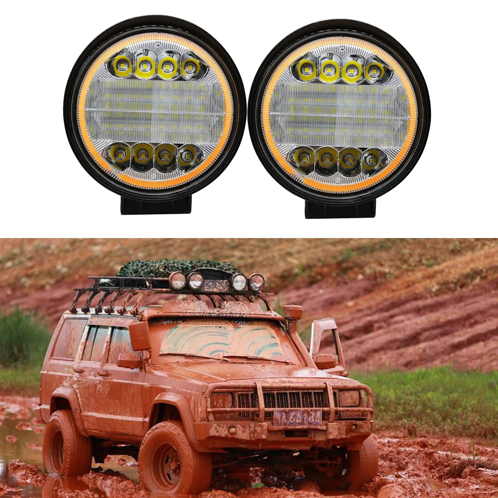 72W Fog Light Motorcycle LED Offroad Car Auto Truck ATV Trailer Bicycle 4X4 4WD Lamp 12V 24V Front Extra Headlamp Work | Автомобили и