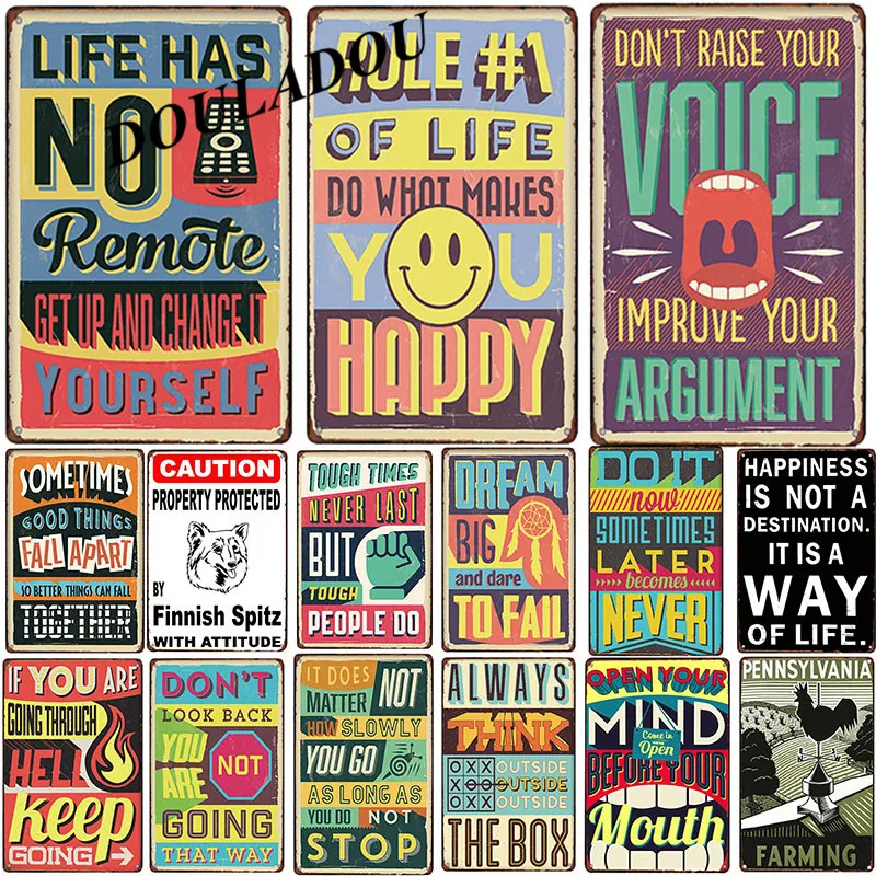 

[Douladou] Metal Sign Decor Vintage Slogan Letter Motto Plaques Bar Wall Decoration Tin Home Painting ArtworkShop Poster20x30CM