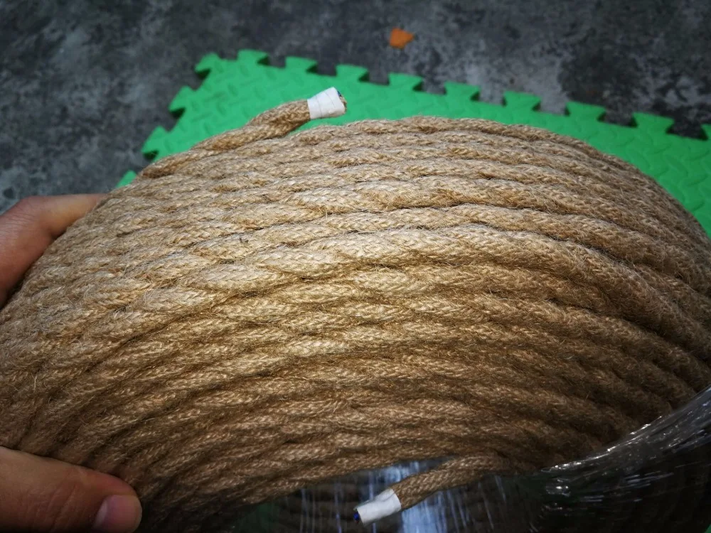 Винтажный веревочный кабель витой провод из пеньковой веревки шнур для