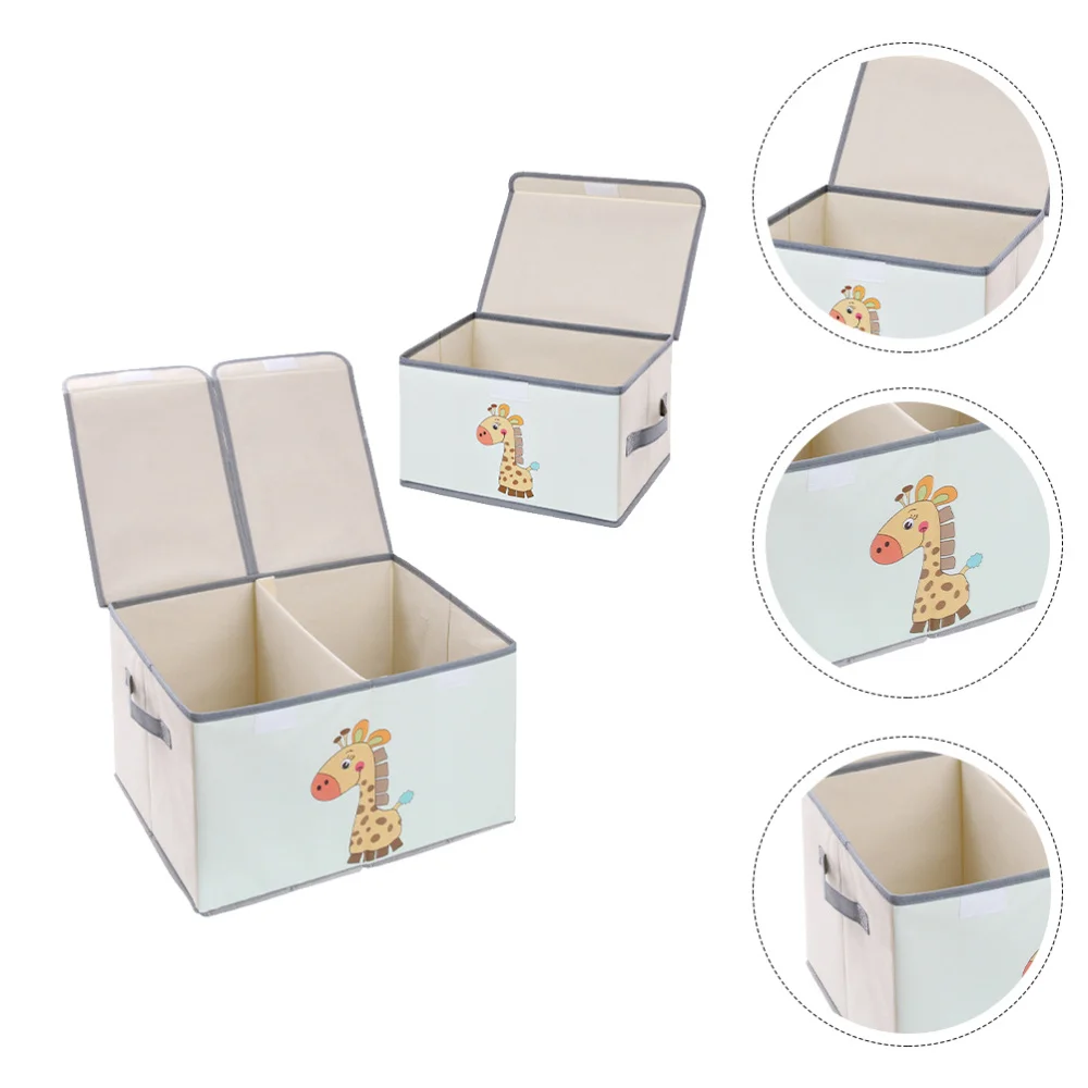

2Pcs Children Storage Box Pretty Organizer Case with Lid for Home