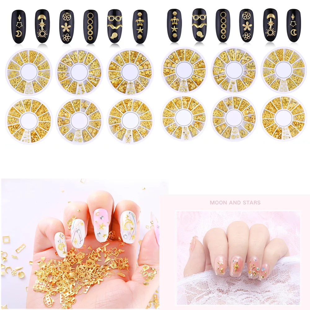 

Nail Art Acrylic Metal Decoration Moon Rivet Alloy Hollow Out Decor Nails Accessories All For Manicure Design