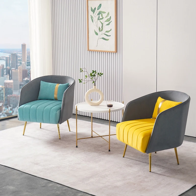 Luxury Single sofa Nordic Design living room furniture balcony velvet armchair beauty salon waiting chair lobby soft chairs | Мебель