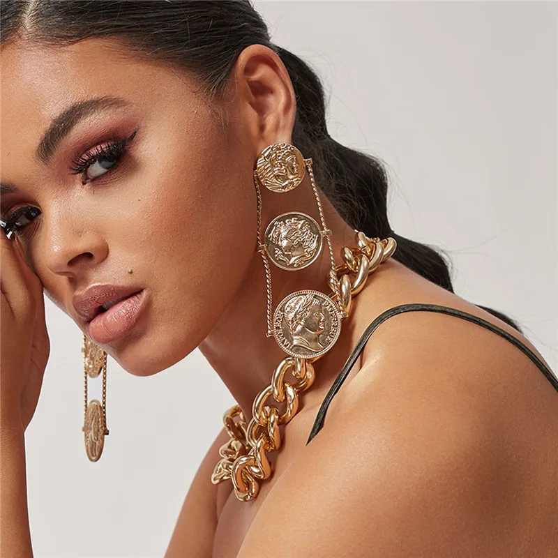 Женские серьги-подвески AOMU в стиле барокко с кисточками золотого цвета эффектные
