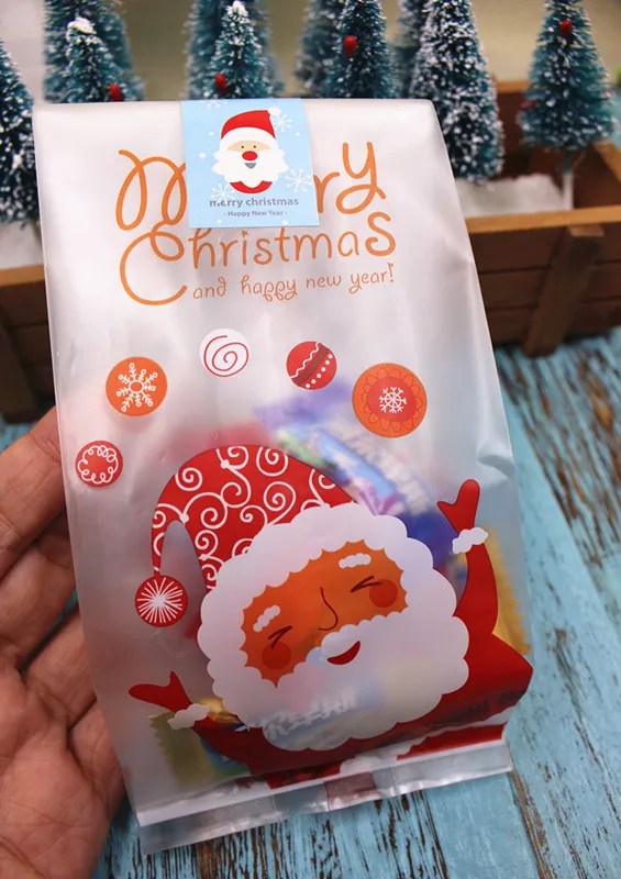 10pcs Santa Sacks Merry Christmas Gift Bags Sack Plastic Packing Bag Presents for Party Decoration Regalo Navidad 2020 | Дом и сад