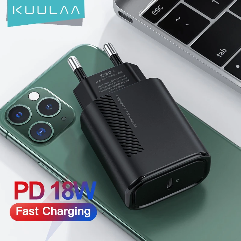 

KUULAA PD Charger USB C 18W PD 3.0 Fast Charger For iPad Pro 2020 USB Type C Tablet Charger For Samsung Huawei Xiaomi