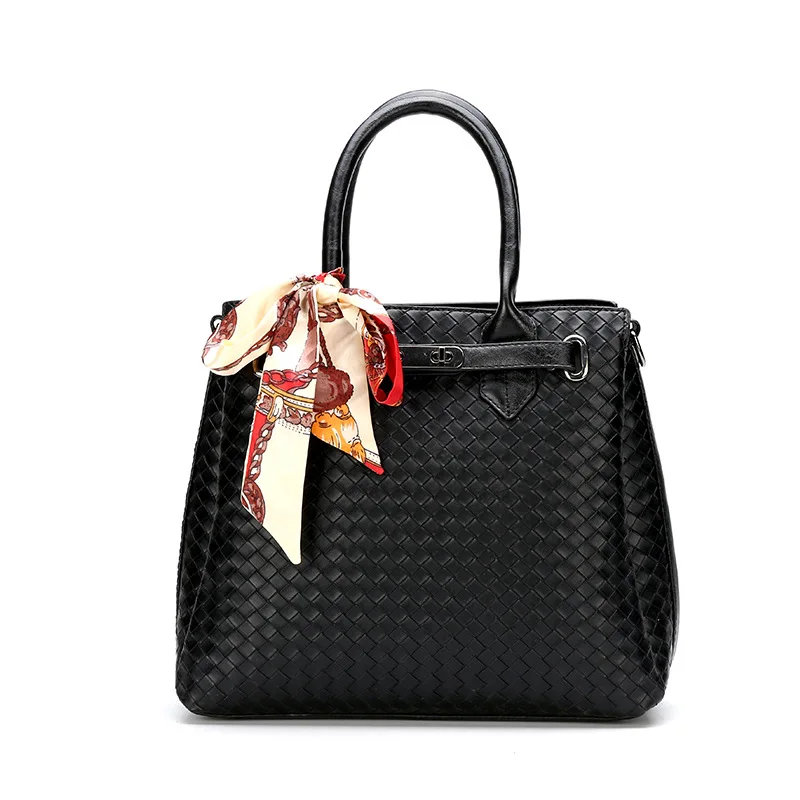 

Women's 2021 new autumn and winter diagonal bag woven handbag European and American tote bag silk scarf