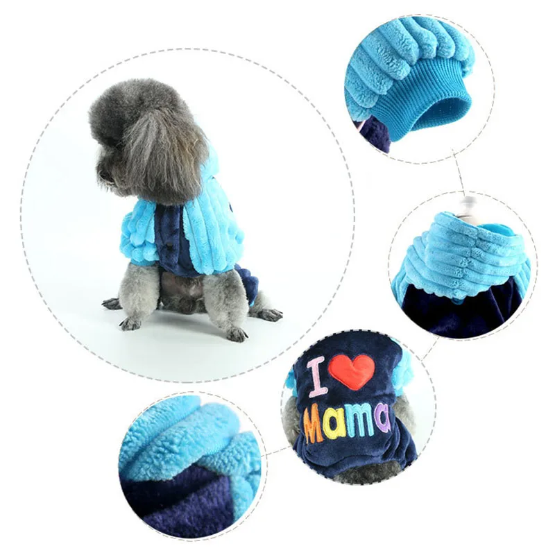 Одежда для собак I LOVE MAMA на осень и зиму костюм маленьких теплое флисовое пальто